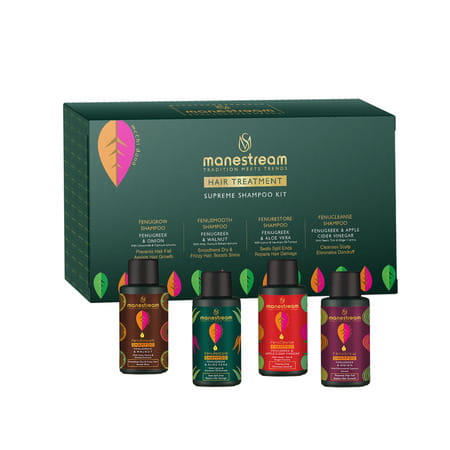 Manestream Supreme Ayurvedic Mini Shampoo Kit For Hair Treatment With Fenugreek | (120 Ml)
