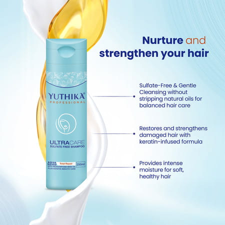 Yuthika Professional Ultracare Sulfate Free Shampoo 250ml | Hair Repair Keratin Shampoo