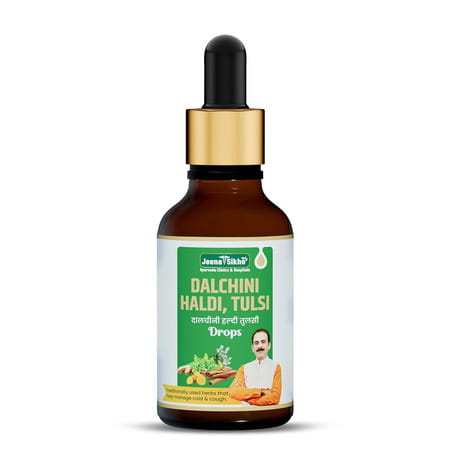 Jeena Sikho Dalchini Haldi Tulsi Drops | Ayurvedic For Cough And Cold | Sore Throat | 30ml