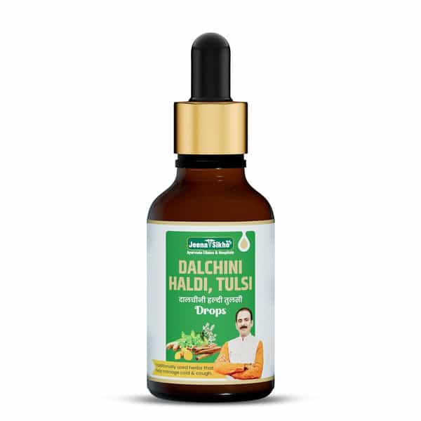 Jeena Sikho Dalchini Haldi Tulsi Drops | Ayurvedic For Cough And Cold | Sore Throat | 30Ml