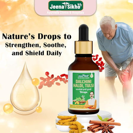 Jeena Sikho Dalchini Haldi Tulsi Drops | Ayurvedic For Cough And Cold | Sore Throat | 30ml