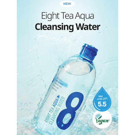 B.O.M Eight Tea Aqua Cleansing Water - Provides Moisture - Contains Madecassoside - 500ml