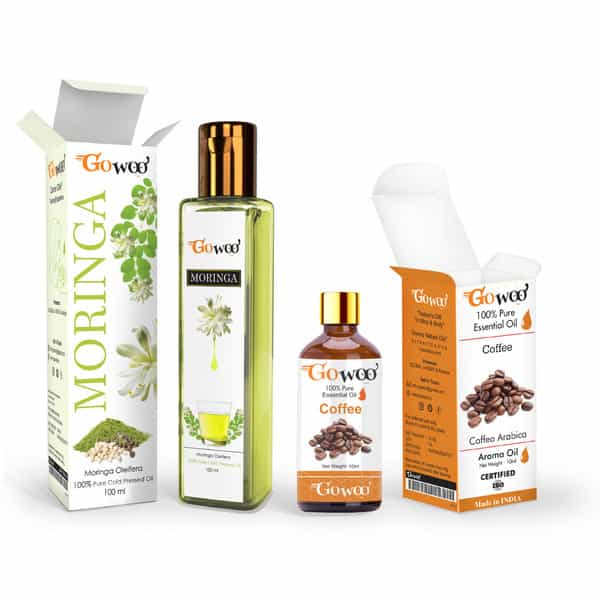 Pack Of 2 Coffee Essential Oil And Moringa Seed Carrier Oil - 100% Natural Undiluted
