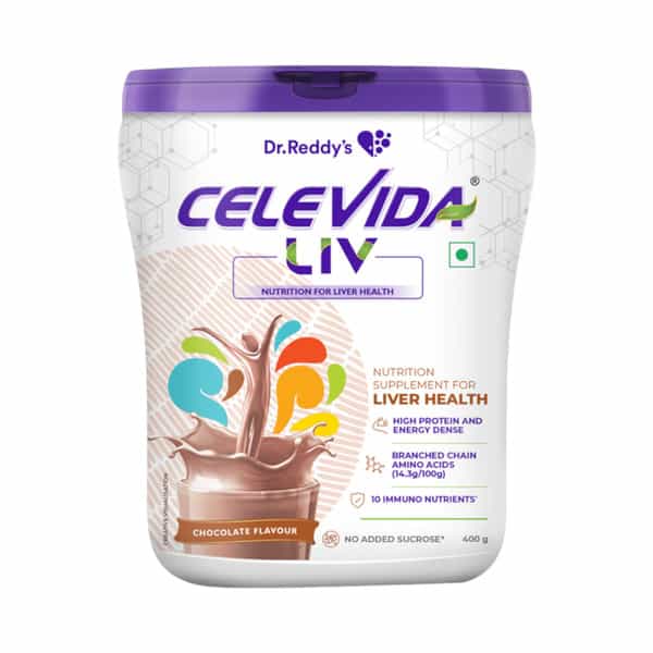 Celevida Liv | Nutritional Drink For Liver Health | Chocolate Flavour | Powder | Jar 400 Gm