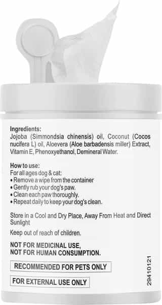Petvit Nose And Paw Wipes For Eliminates Bacteria Virus Fungus Odor For All Age Group -50 Wipes