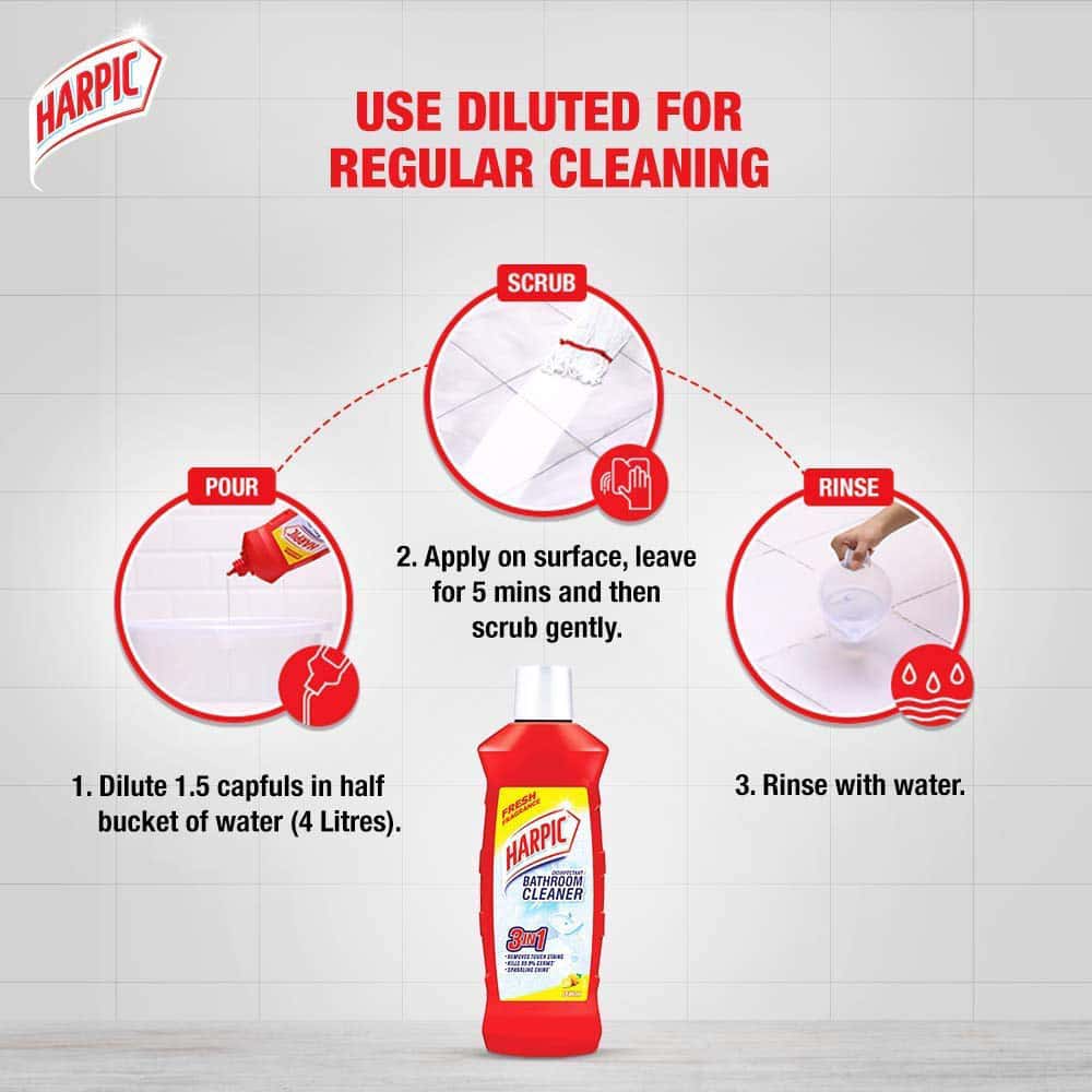Buy Harpic Bathroom Cleaner (Lemon) 500ml Online get Upto 60 OFF