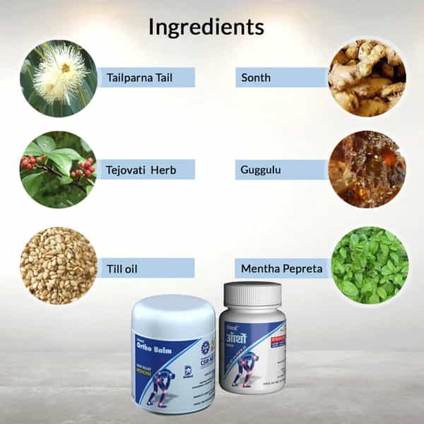 Deemark Joint Pain Supplement With Tailparna Tejvati Sonth & Guggulu 50 Gr. Balm+Tabs-90(Combopack)