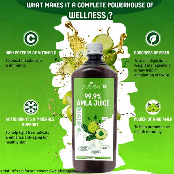 Neuherbs Amla Juice For Better Immunity And Digestion With Natural High Potency Vitamin C - 1 L
