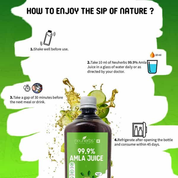 Neuherbs Amla Juice For Better Immunity And Digestion With Natural High Potency Vitamin C - 1 L
