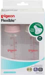 Pigeon Peristaltic Nursing Bottle Twin Pack Kpp 200ml (pink & White) Nipple M