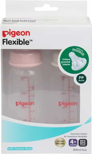Pigeon Peristaltic Nursing Bottle Twin Pack Kpp 200Ml (Pink & White) Nipple M