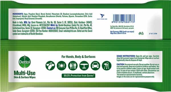 Dettol Combikit (Sanitizer 500Ml Wipes 80 Disinfect Spray 225Ml Disinfect Spray Sanitizer 500Ml)