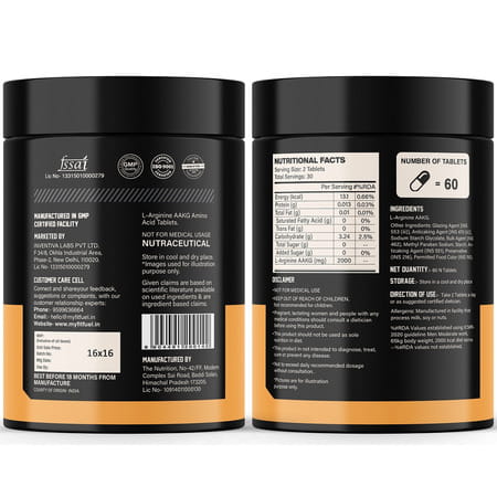 Myfitfuel L-Arginine Alpha-Ketoglutarate (Aakg) (2000 Mg) (60 Tablets)| Amino Acid