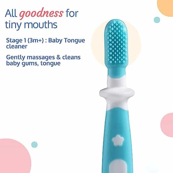 Luvlap Baby Oral Hygiene Combo 3M+ Bpa Free 4 (White/Blue)