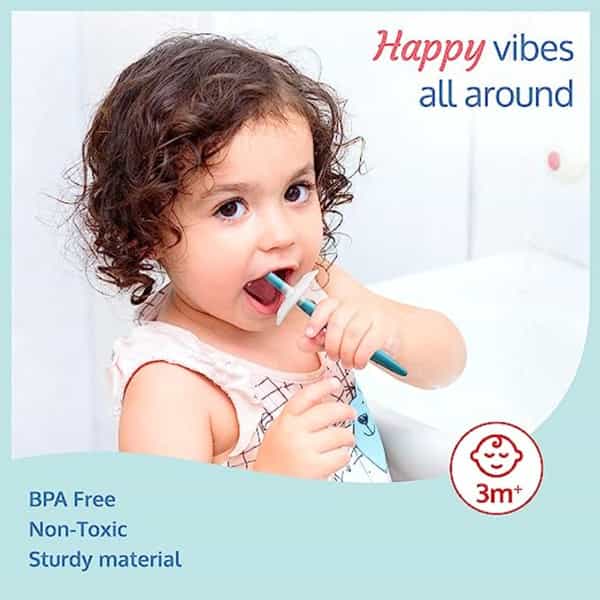 Luvlap Baby Oral Hygiene Combo 3M+ Bpa Free 4 (White/Blue)