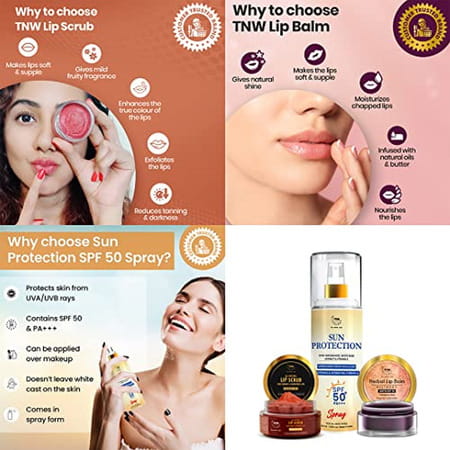 Tnw-The Natural Wash Combo With Sun Protection Spf 30 Spray | Beetroot Lip Balm & Lip Scrub
