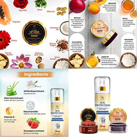 Tnw-The Natural Wash Combo With Sun Protection Spf 30 Spray | Beetroot Lip Balm & Lip Scrub