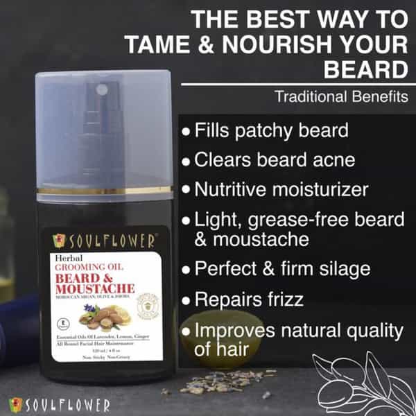 Soulflower Herbal Beard & Moustache Grooming Oil 120Ml