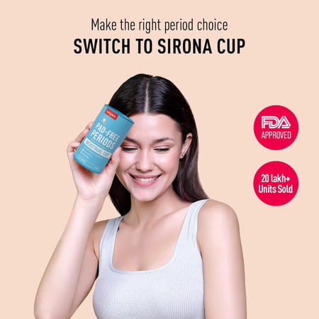 Sirona Reusable Menstrual Cup For Women - Small Size With Pouch (Pack Of 3)