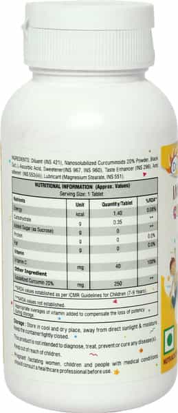 Dr. Morepen Immuniply Turmeric Curcumin Tablets Vitamin C For Kids Chewable Immunity Boost - 50G