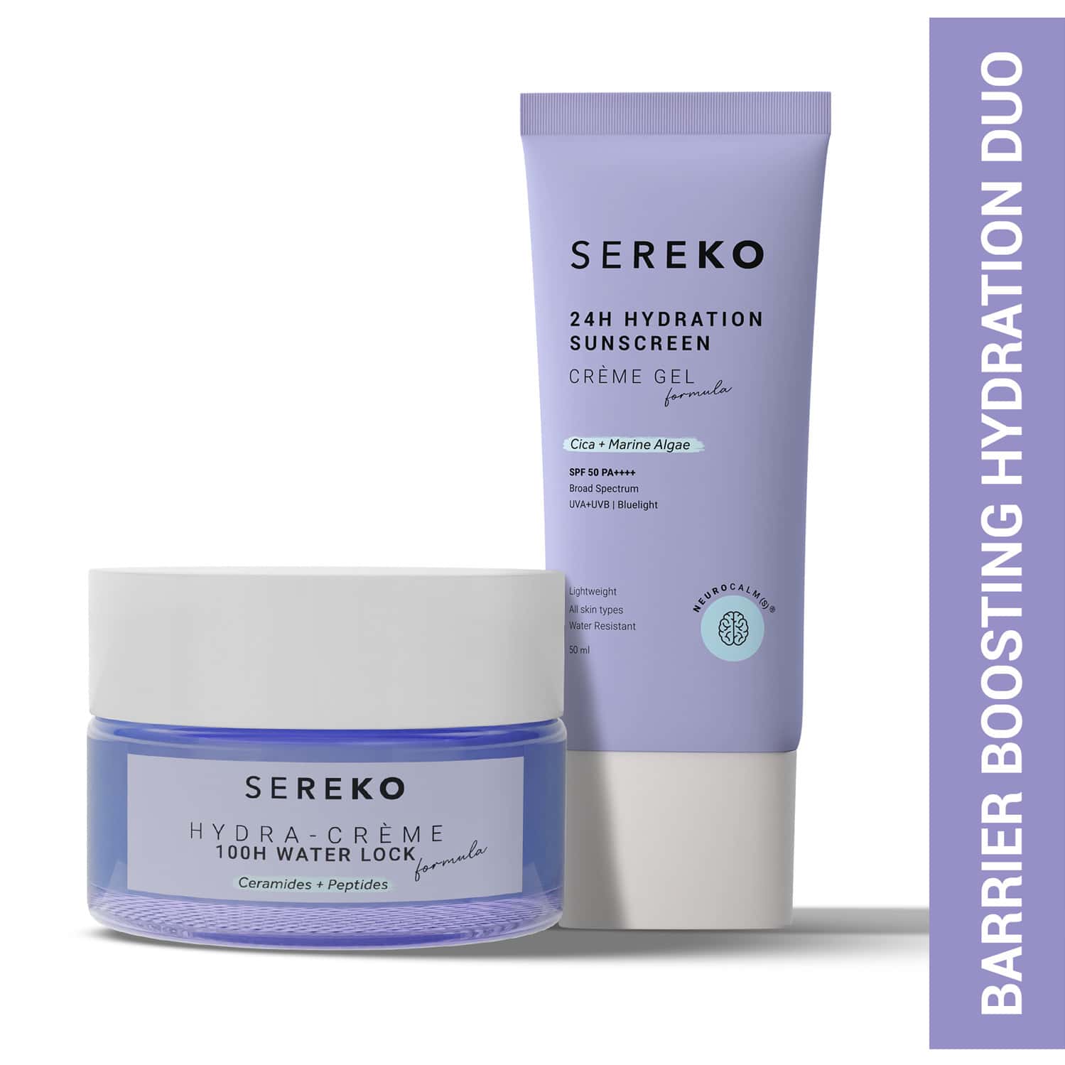 Sereko Hydra 100h Day Cream Face Moisturiser & 24h Hydration Skin Sunscreen For Men & Women 50ml