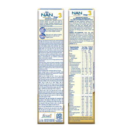 Nestle Nan Excella Pro 3 Follow-Up Formula With Dha & Ara | For 12-24 Months | 400G Pouch In Box