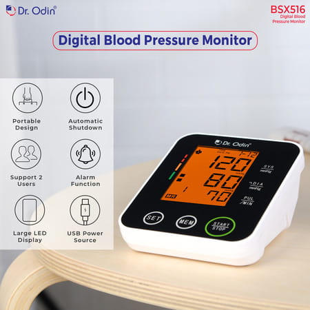 Dr. Odin Digital Blood Pressure Monitor 516 (Black & White) 1 No'S