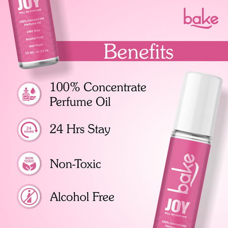 Bake Joy Peony Attar Roll-On Perfume Oil | Alcohol-Free | Long-Lasting Unisex Fragrance 10Ml