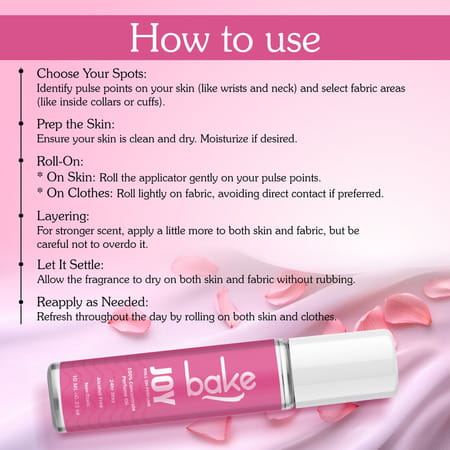 Bake Joy Peony Attar Roll-On Perfume Oil | Alcohol-Free | Long-Lasting Unisex Fragrance 10Ml