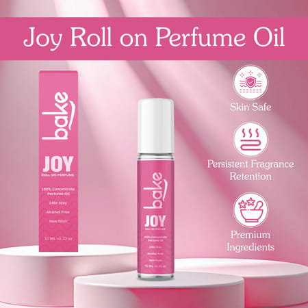 Bake Joy Peony Attar Roll-On Perfume Oil | Alcohol-Free | Long-Lasting Unisex Fragrance 10Ml
