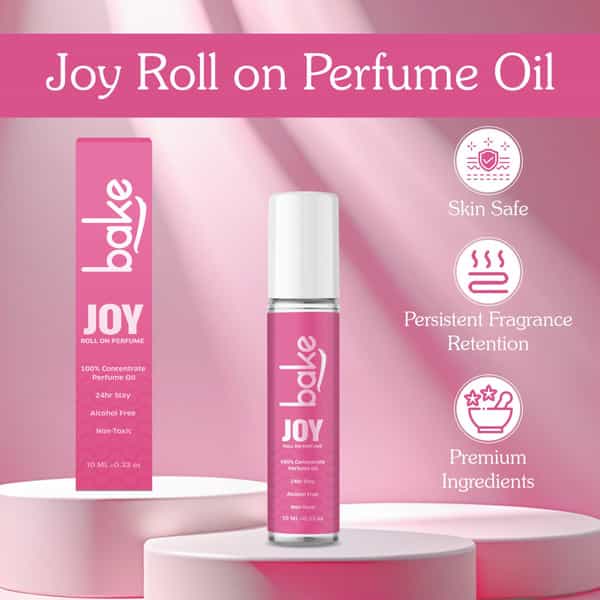Bake Joy Peony Attar Roll-On Perfume Oil | Alcohol-Free | Long-Lasting Unisex Fragrance 10Ml