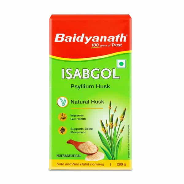 Baidyanath Ayurved Isabgol Psyllium Husk Powder 200G | Gluten Free Digestive Aid