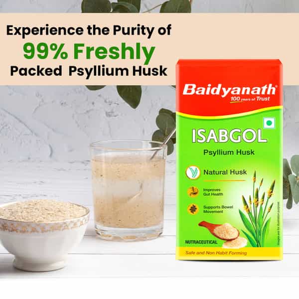 Baidyanath Ayurved Isabgol Psyllium Husk Powder 200G | Gluten Free Digestive Aid
