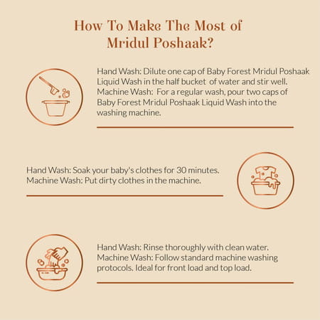 Baby Forest Mridul Poshaak Liquid Wash For Baby Clothes- 500 Ml