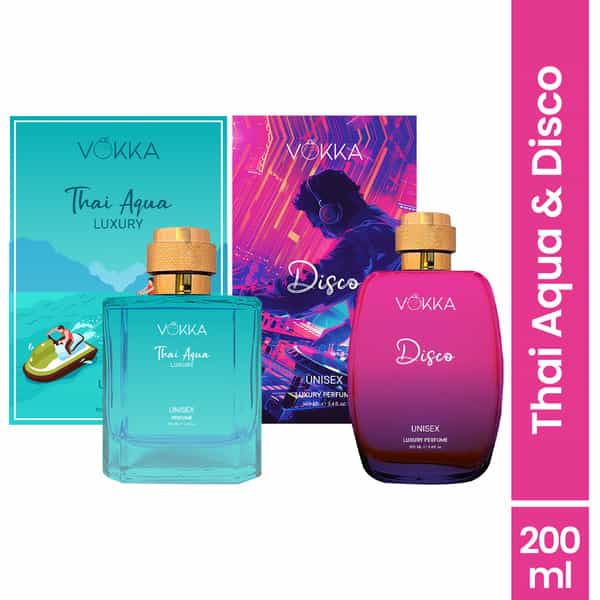 Vokka Thai Aqua & Disco 2X100ml | Unisex Luxury Long Lasting Perfume For Men & Women