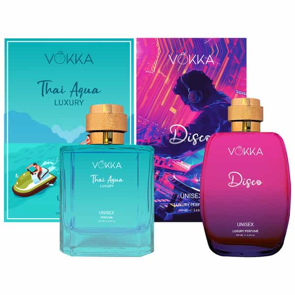 Vokka Thai Aqua & Disco 2X100ml | Unisex Luxury Long Lasting Perfume For Men & Women