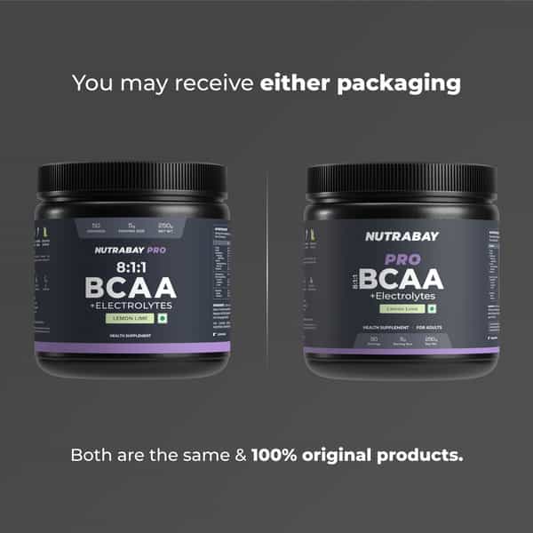 Nutrabay Pro With Electrolytes 7G Vegan Bcaas 1000 Mg Electrolytes - 250G Lemon Lime 25 Servings