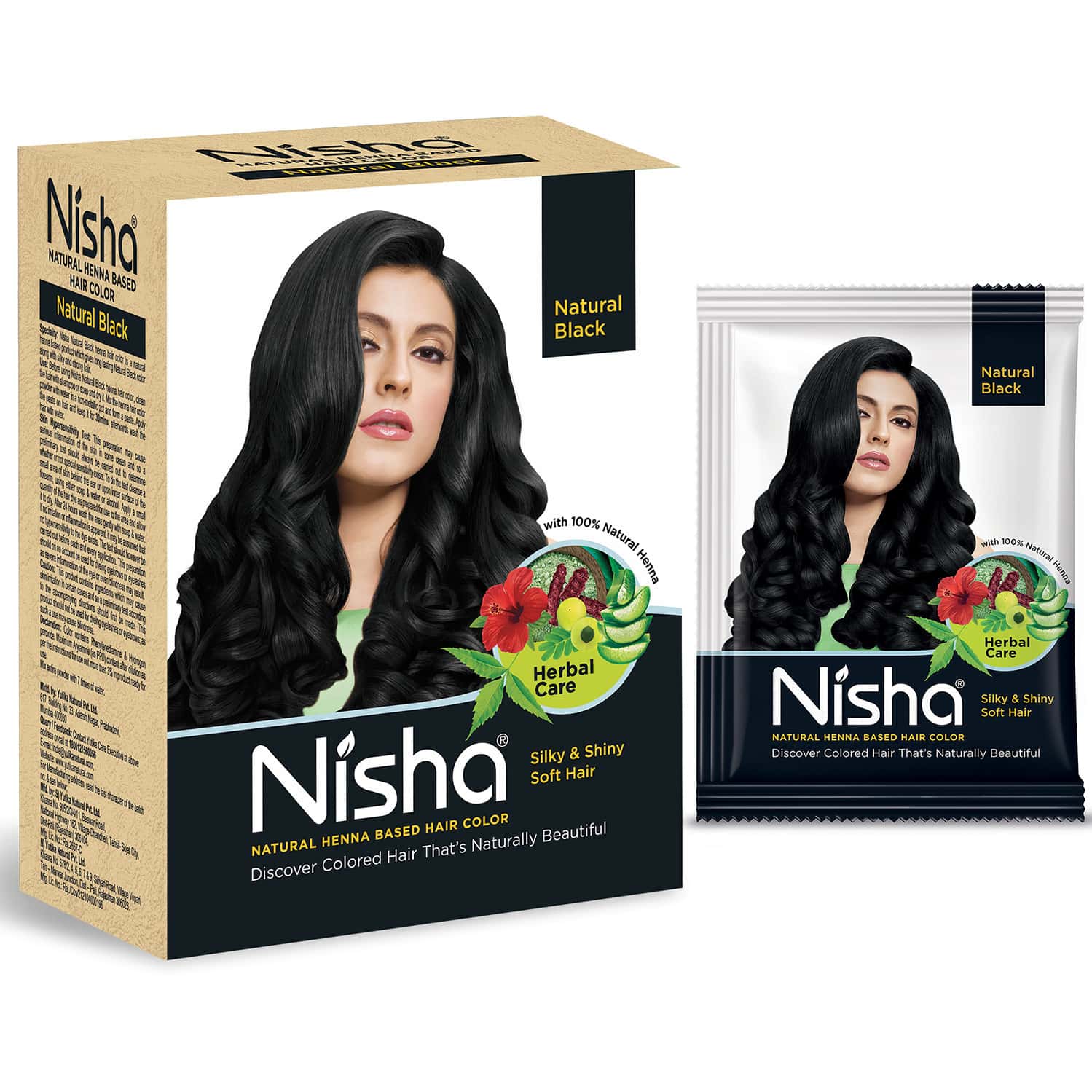 Nisha Henna Based Hair Color Natural Black 60g | Henna Powder Hair Color Dye Black Hair Colour