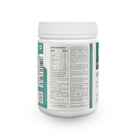 Sharrets Organic Spirulina Powder For Pets, Superfood For Dogs Cats - No Preservatives, Gluten Free