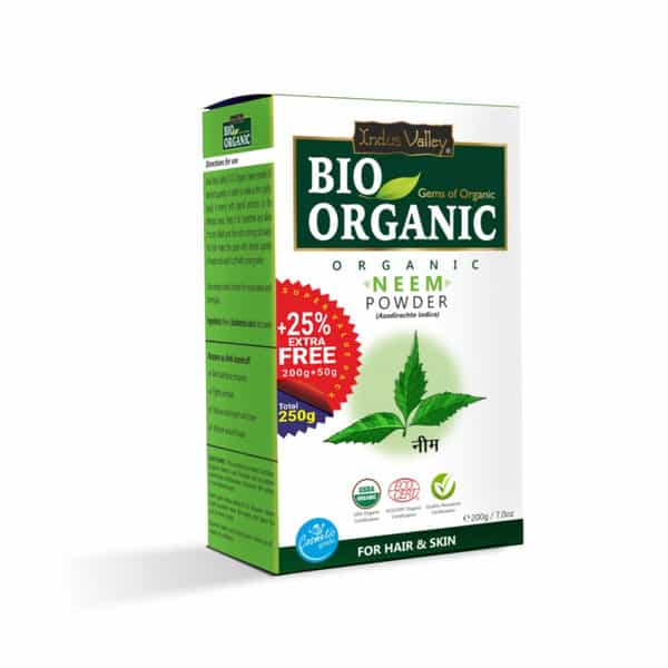 Indus Valley Neem Powder Is 100% Organic & Chemical Free Hair Cleanser For Healthy Hair - 250G