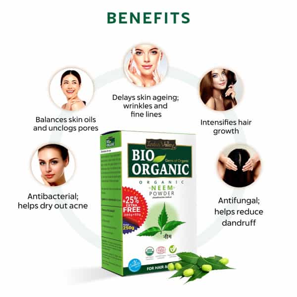 Indus Valley Neem Powder Is 100% Organic & Chemical Free Hair Cleanser For Healthy Hair - 250G