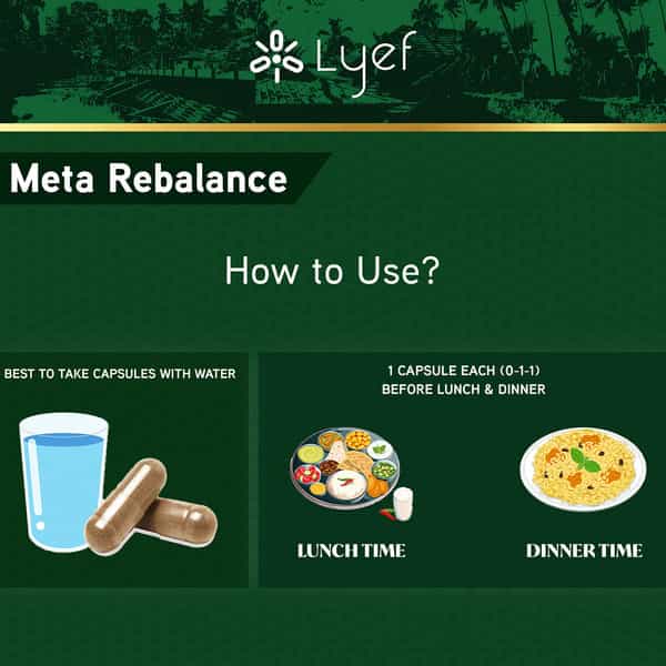 Lyef Meta-Rebalance Weight Management - Ayurveda Metabolism Booster Capsules - 100% Vegan)