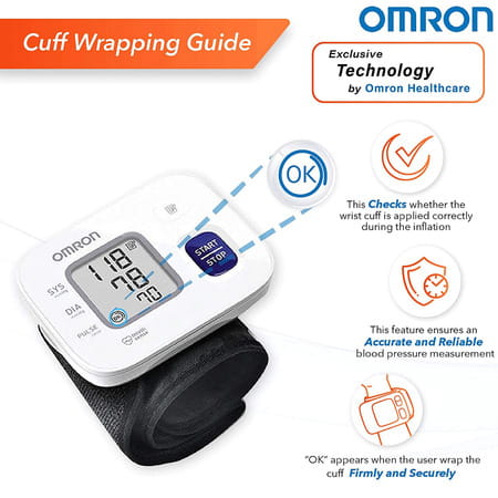 Omron Hem 6161 Fully Automatic Wrist Blood Pressure Monitor With Intellisense Technology