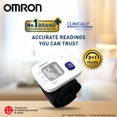 Omron Hem 6161 Fully Automatic Wrist Blood Pressure Monitor With Intellisense Technology