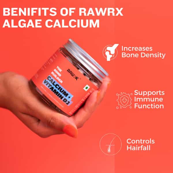 Rawrx Organic Calcium & Vitamin D3 Tablet With Vitamin C | Magnesium & Zinc For Bone & Joint Health