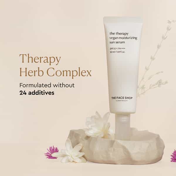 The Face Shop Vegan Korean Mini Sunscreen Serum Spf 50+ Pa++++ | Niacinamide & No White Cast - 20Ml