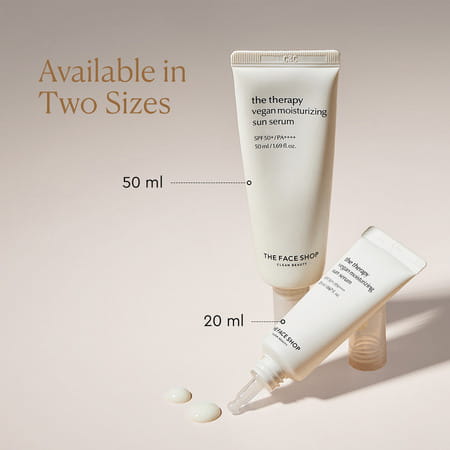 The Face Shop Vegan Korean Mini Sunscreen Serum Spf 50+ Pa++++ | Niacinamide & No White Cast - 20ml