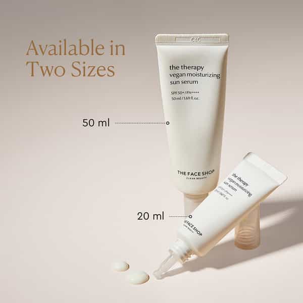 The Face Shop Vegan Korean Mini Sunscreen Serum Spf 50+ Pa++++ | Niacinamide & No White Cast - 20Ml