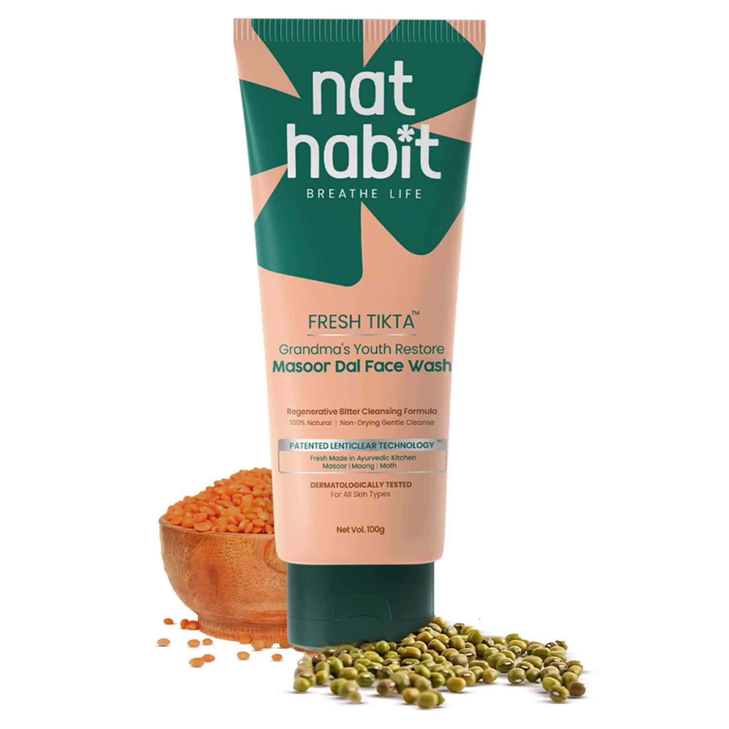 Nat Habit Skin Brightening Tan Removal Masoor Dal Face Wash (100g)