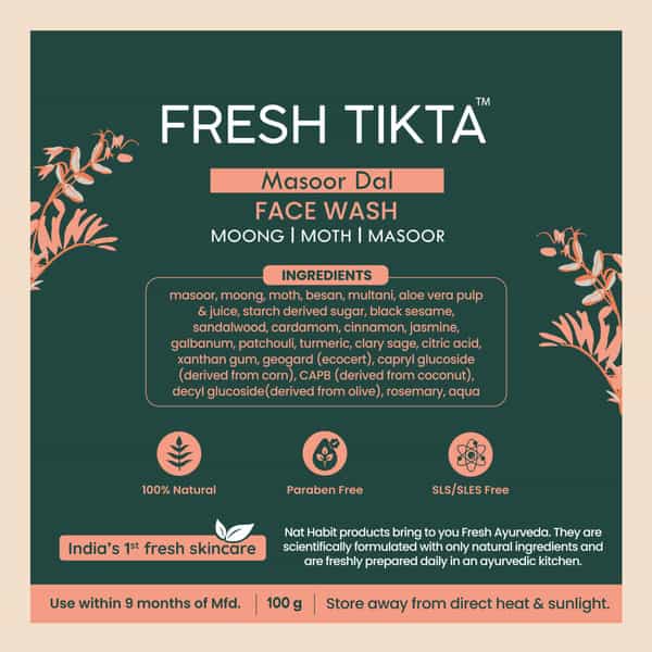 Nat Habit Skin Brightening Tan Removal Masoor Dal Face Wash (100G)